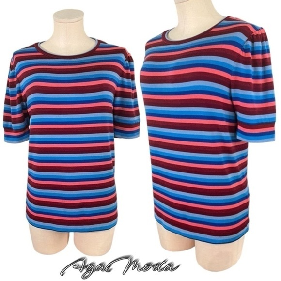 J.Crew Re-Imagined Lightweight Half Sleeve Striped Sweater - Picture 1 of 14